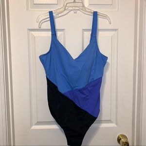 SWIMSUITS FOR ALL COLOR BLOCK SWIMSUIT (P)